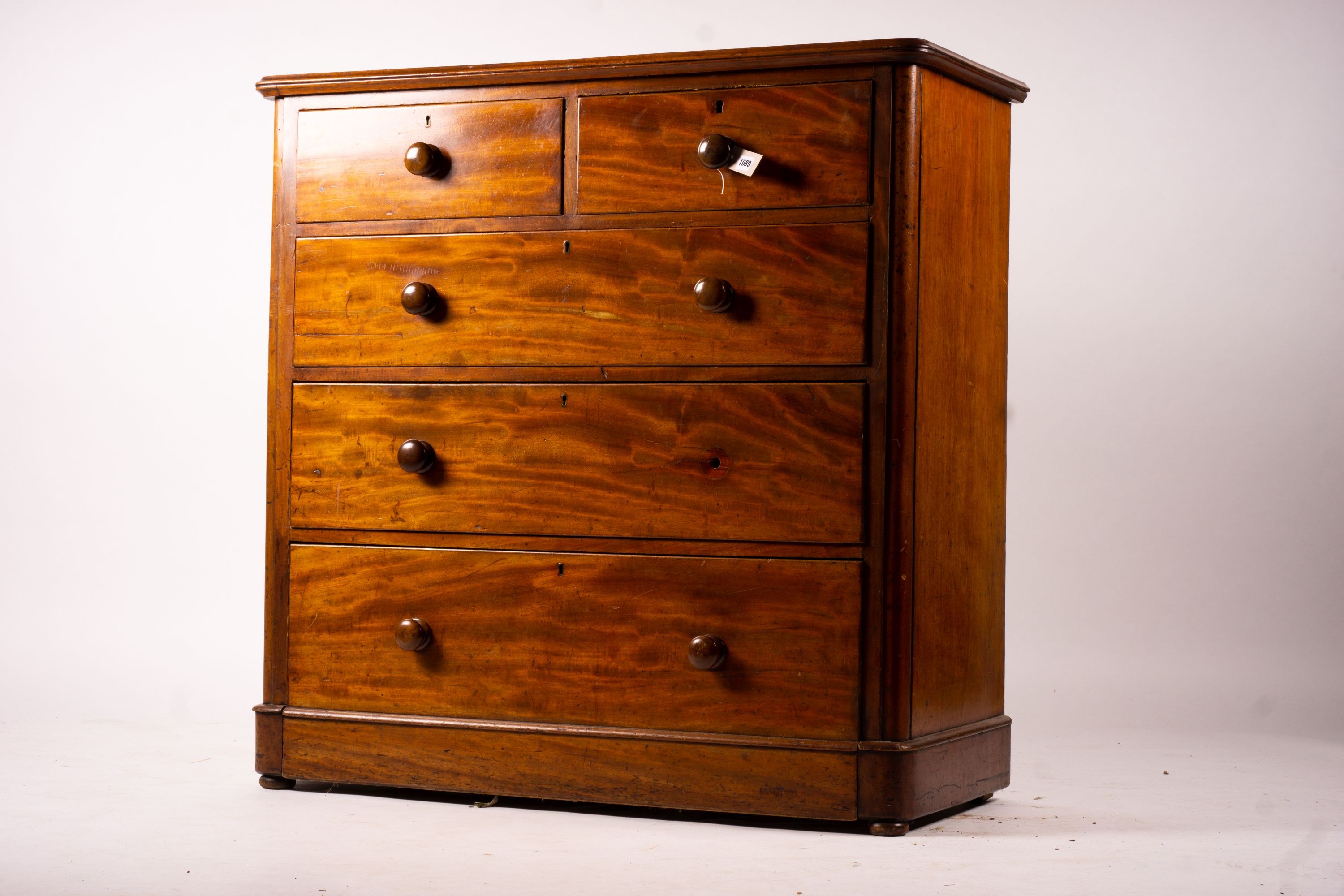 A Victorian mahogany chest, width 112cm, depth 51cm, height 112cm